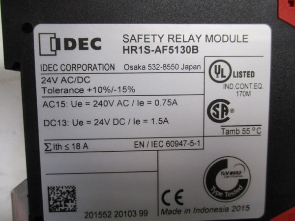 IDEC HR1S-AF5130B SAFETY RELAY MODULE 24V NSMP