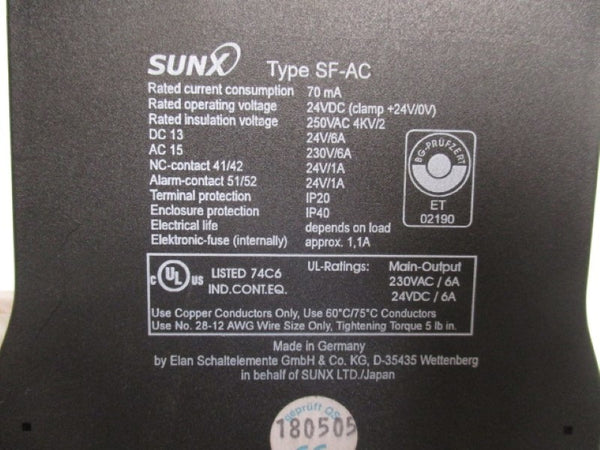 SUNX SF-AC SAFETY RELAY MODULE NSNP
