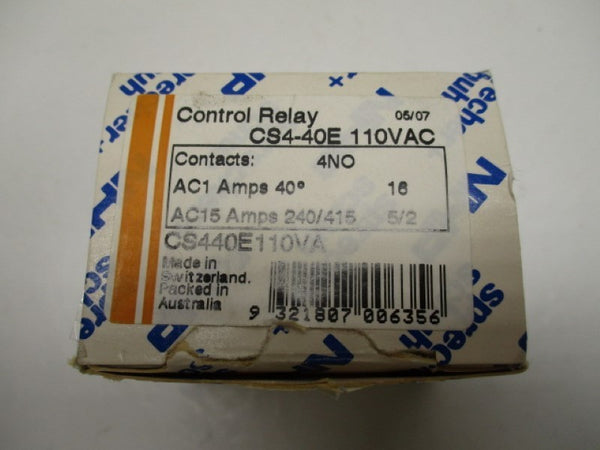 SPRECHNER + SCHUH CS4-40E CONTROL RELAY 110VAC NSMP
