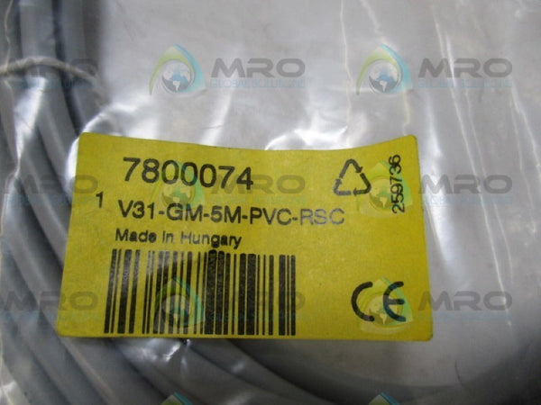 PEPPERL+FUCHS V31-GM-5M-PVC-RSC 780-0074 CABLE CONNECTOR NSMP
