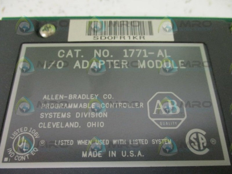 ALLEN BRADLEY 1771-AL I/O ADAPTER MODULE NSMP