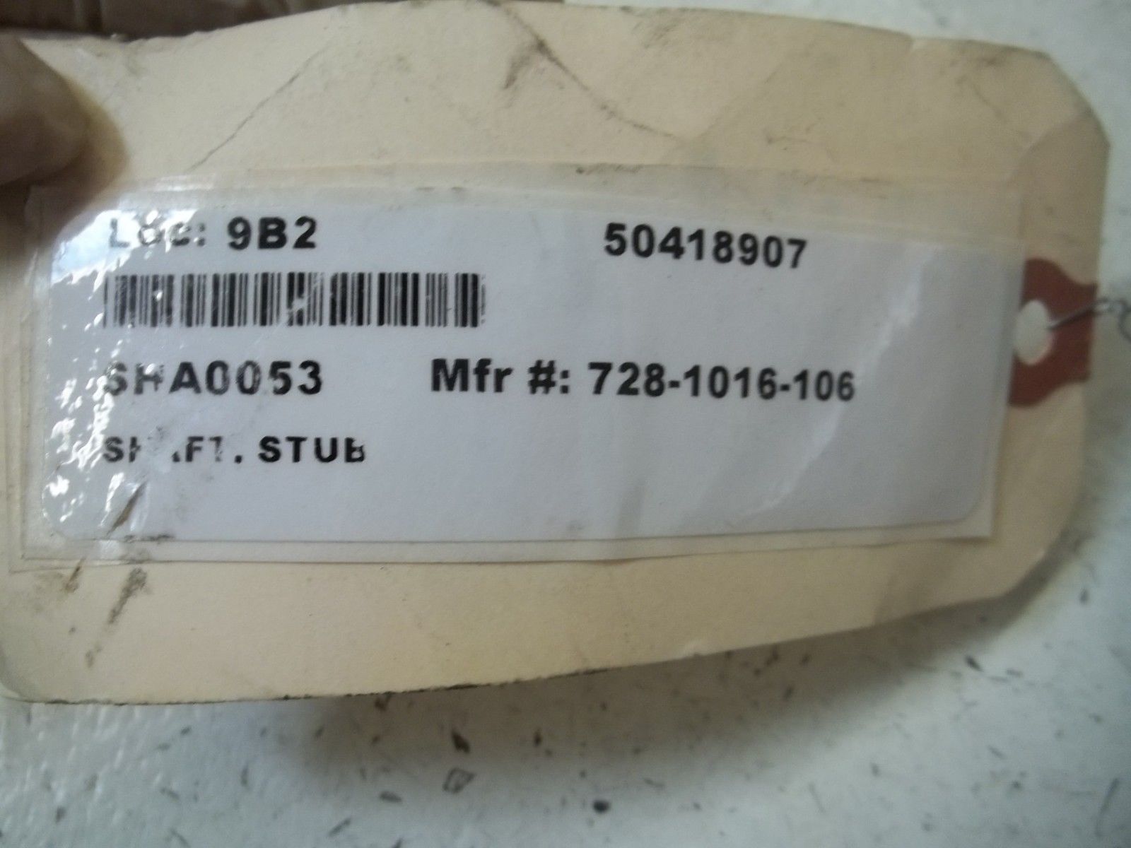 728-1016-106 SHAFT, TUB UNMP