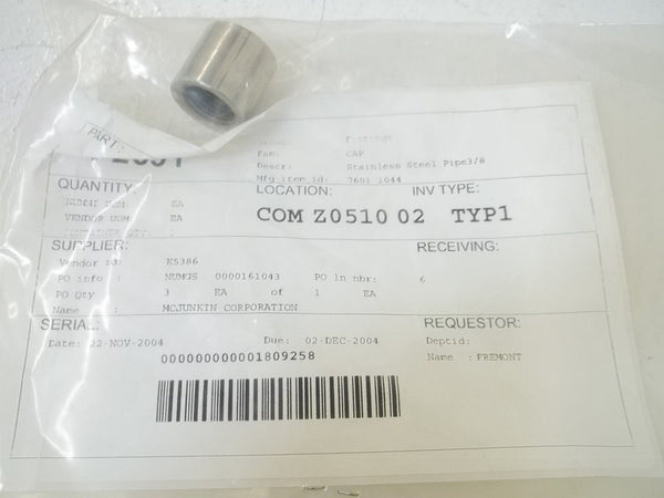 7601 1044 STAINLESS STEEL PIPE 3/8" NSNP