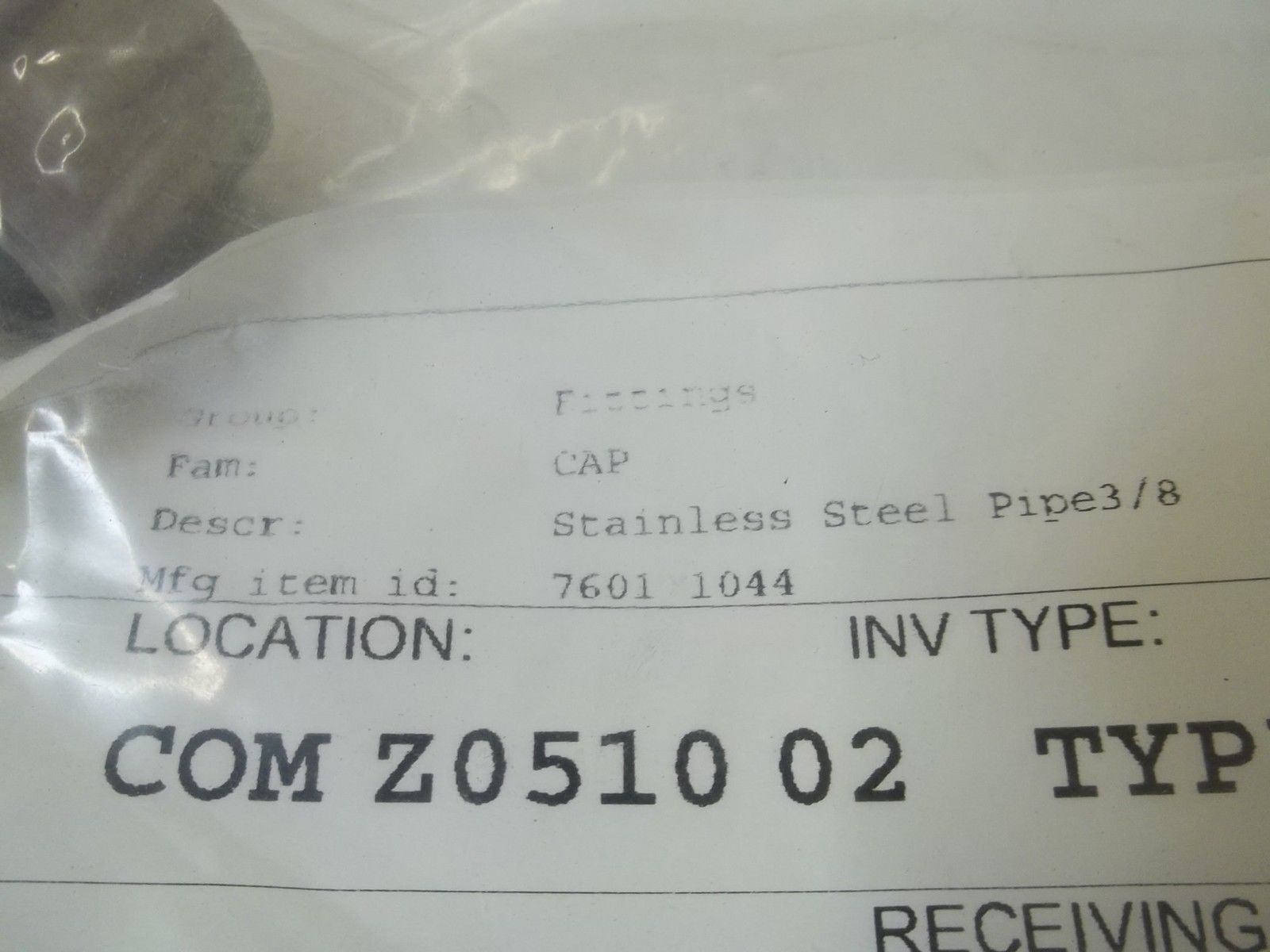 7601 1044 STAINLESS STEEL PIPE 3/8" NSNP