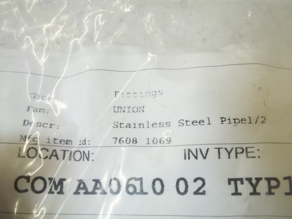 7608 1069 STAINLESS STEEL PIPE 1/2" NSNP