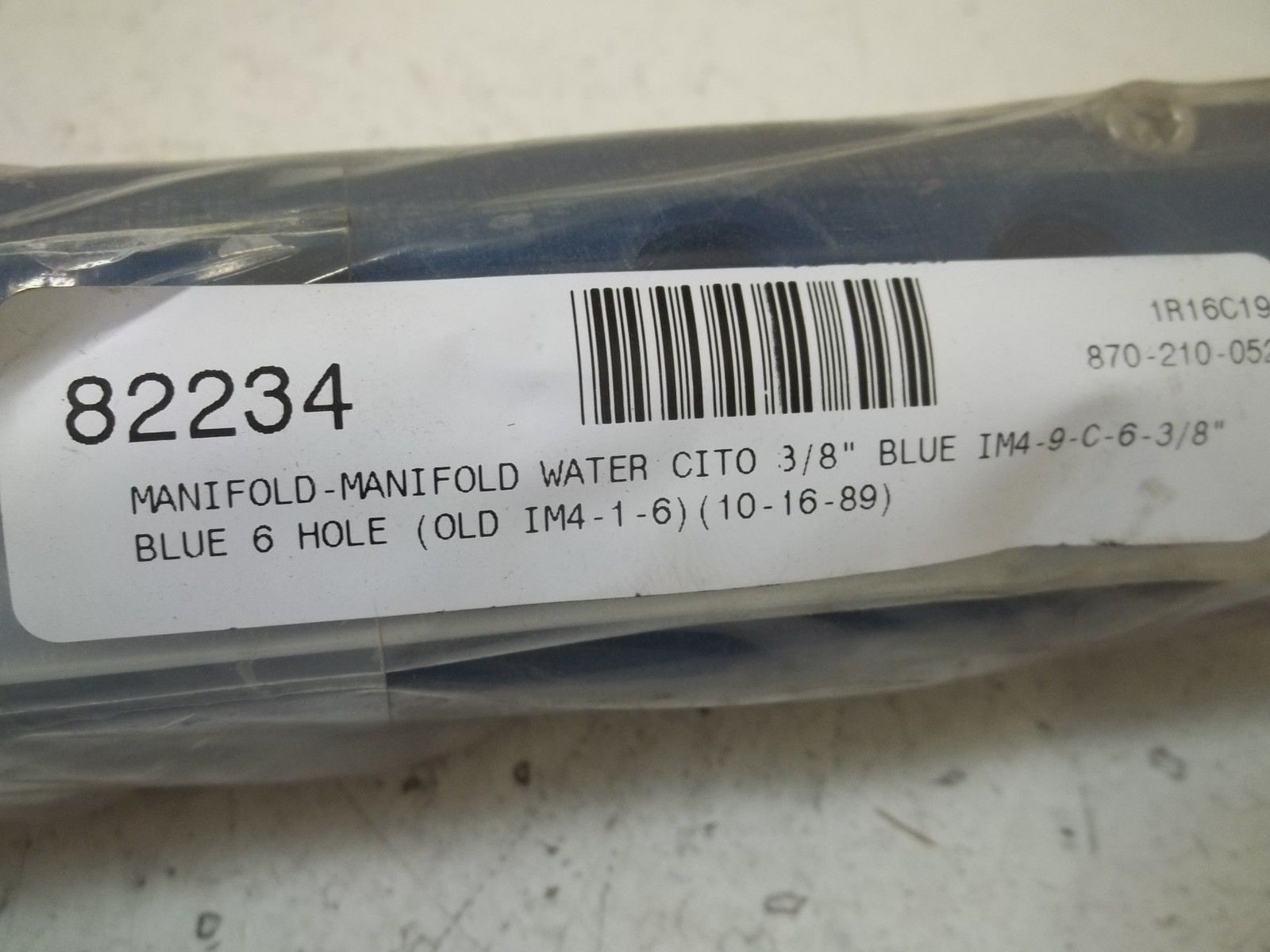 82234 MANIFOLD-MANIFOLD WATER CITO 3/8" BLUE 6-HOLE NSNP