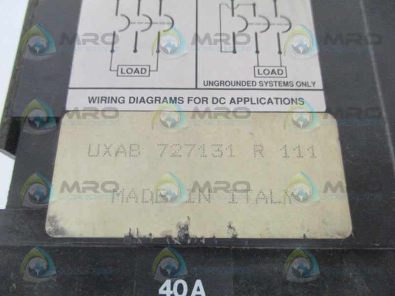 ABB UXAB727131R111 CIRCUIT BREAKER 40A UNMP