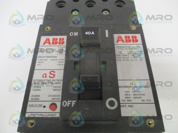 ABB UXAB727131R111 CIRCUIT BREAKER 40A UNMP