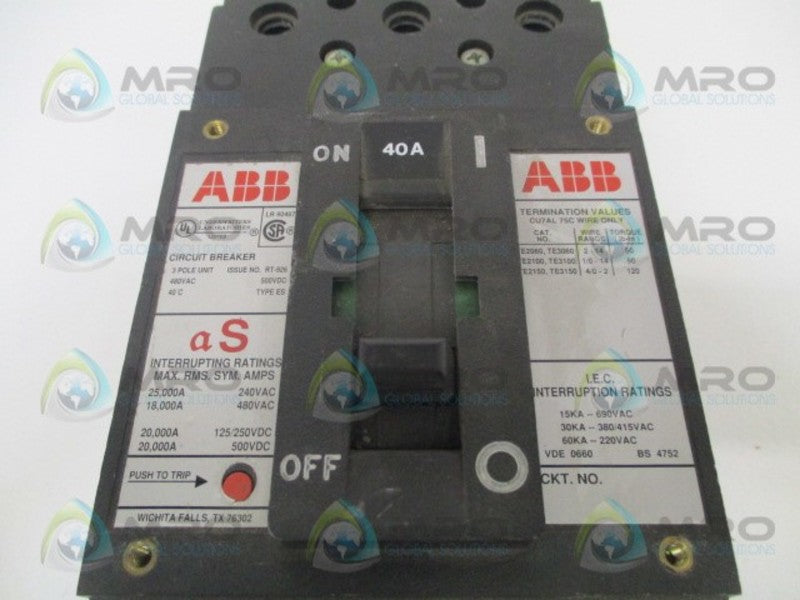 ABB UXAB727131R111 CIRCUIT BREAKER 40A UNMP
