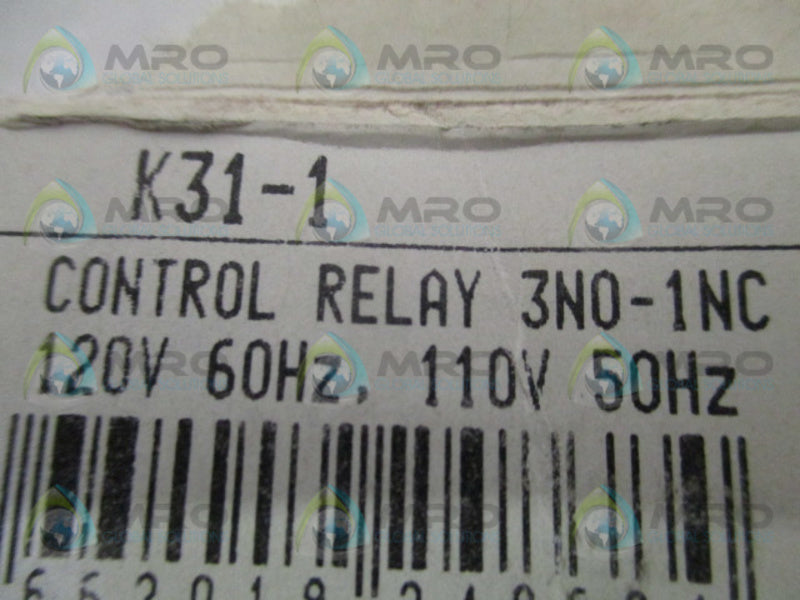 ABB K31-1 FPH1411090R0314 CONTROL RELAY 110/120V UNMP