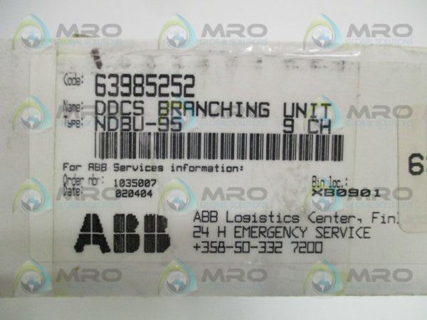 ABB NDBU-95 63985252 DDCS BRANCHING UNIT NSMP