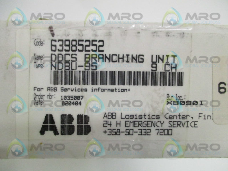 ABB NDBU-95 63985252 DDCS BRANCHING UNIT NSMP