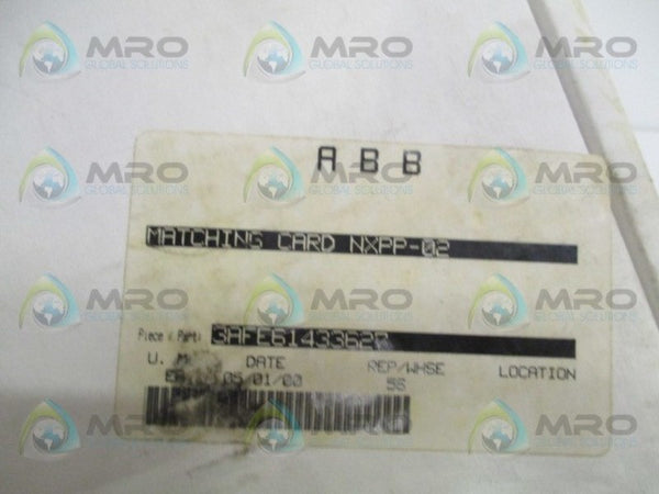 ABB NXPP-02 61298479 MATCHING CARD NSMP