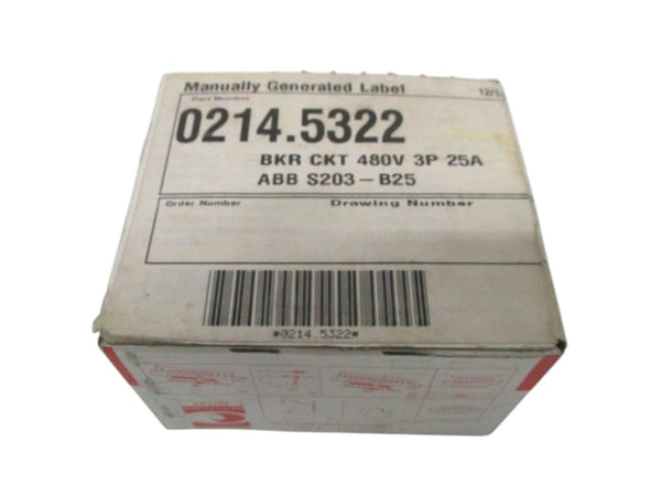ABB S203-B25 CIRCUIT BREAKER 25A NSMP
