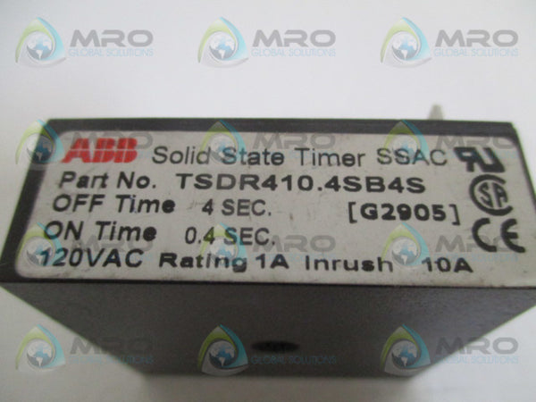 ABB TSDR410.4SB4S SOLID STATE TIMER 4 SEC. UNMP