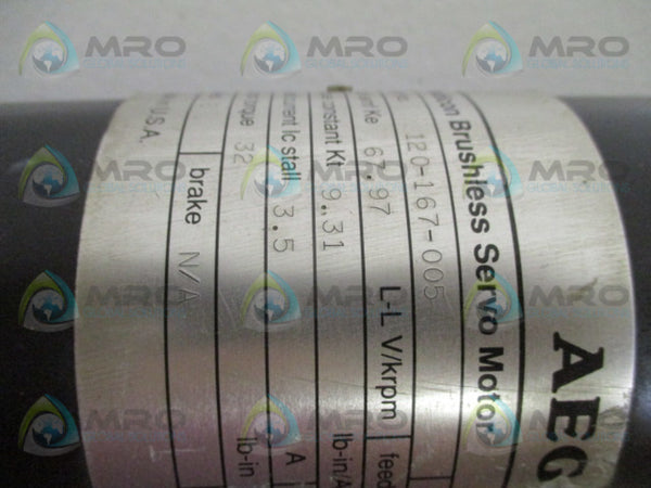 AEG MODICON 120-167-005 BRUSHLESS SERVO MOTOR UNMP