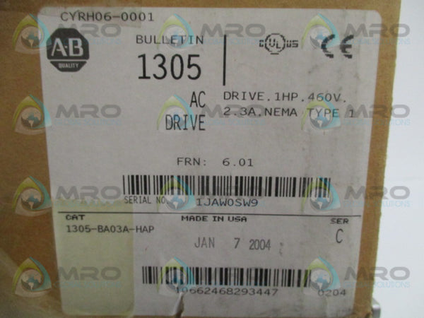 ALLEN BRADLEY 1305-BA03A-HAP SER.C F/W 6.01 NSMP