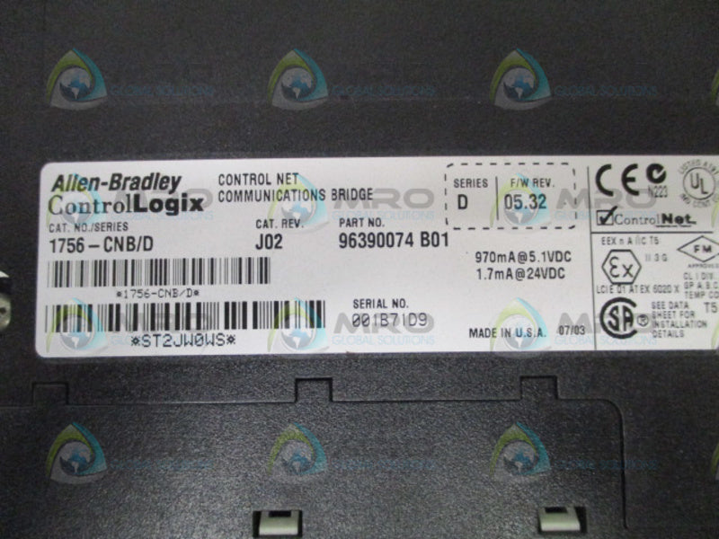 ALLEN BRADLEY 1756-CNB SER. D F/W 05.32 UNMP