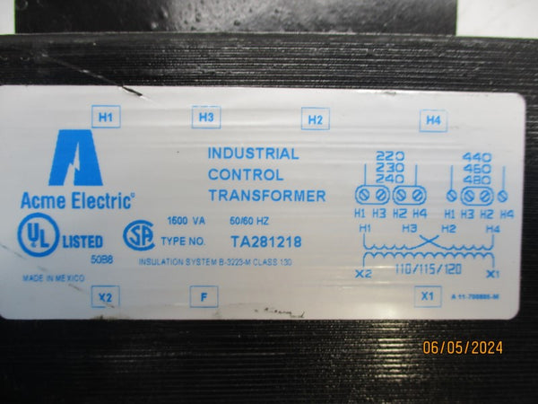 ACME ELECTRIC TA281218 1500VAC NSNP