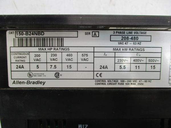 ALLEN BRADLEY 150-B24NBD SER. A 208-480VAC 24A NSMP