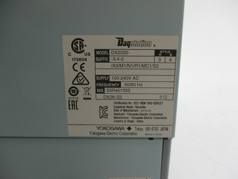 YOKOGAWA DX2030-3-4-2/A3/M1/N1/R1/MC1/S2 100-240VAC NSMP