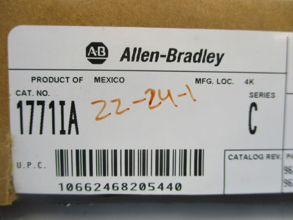 ALLEN BRADLEY 1771-IA SER. C REV. A03 120VAC/DC 0.074A NSMP