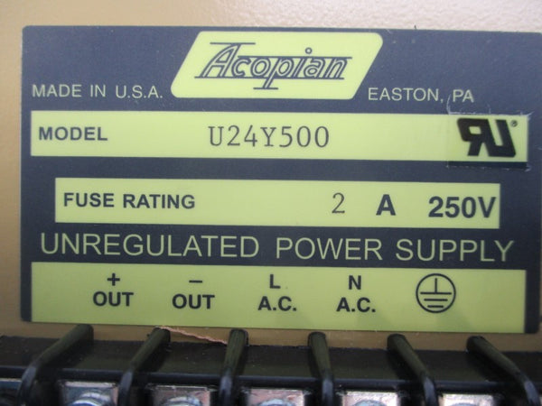ACOPIAN U24Y500 250V 2A (AS PICTURED) NSNP