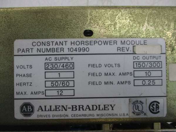ALLEN BRADLEY 104990 230/460V 12A REV. 14 UNMP
