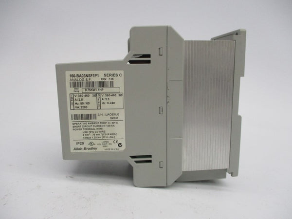 ALLEN BRADLEY 160-BA03NSF1P1 SER. C F/W 7.06 380-460V 2.8A NSNP