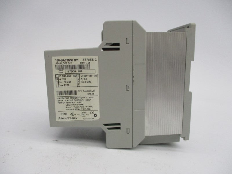 ALLEN BRADLEY 160-BA03NSF1P1 SER. C F/W 7.06 380-460V 2.8A NSNP