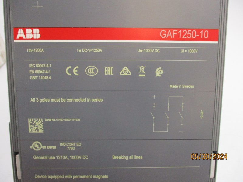 ABB GAF1250-10-11-70 1SFL647025R7011 1000VDC 1210A NSMP