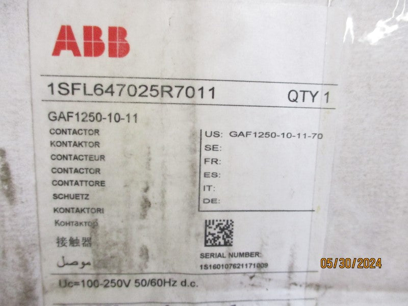 ABB GAF1250-10-11-70 1SFL647025R7011 1000VDC 1210A NSMP