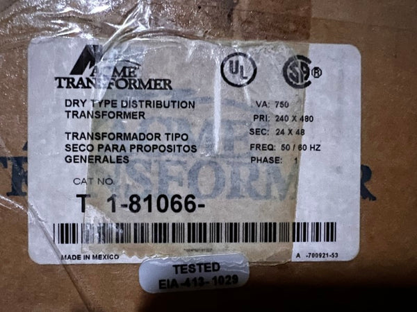 ACME TRANSFORMER T1-81066- 240/480V NSMP