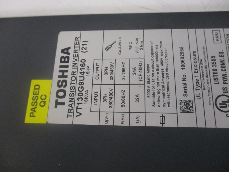 TOSHIBA VT130G9U4160 380/480V 32A NSMP