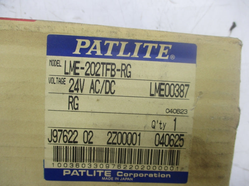 PATLITE LME-202TFB-RG 24VAC/DC 0.3A NSMP