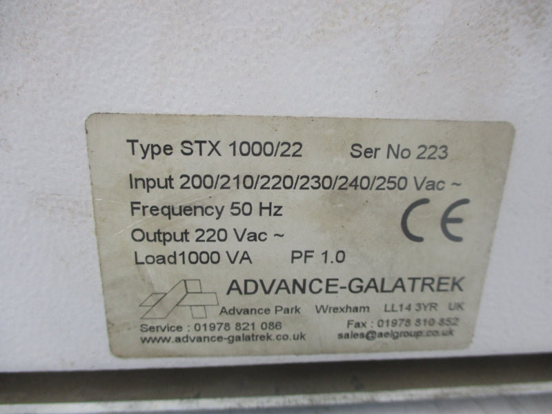 ADVANCE-GALATREK STX1000/22 250VAC NSNP