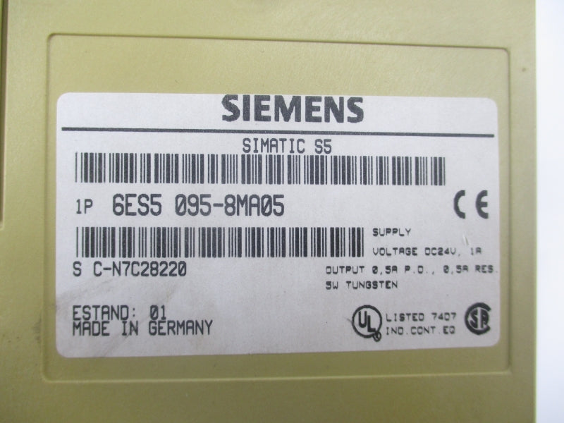 SIEMENS 6ES5 095-8MA05 24VDC 1A NSNP