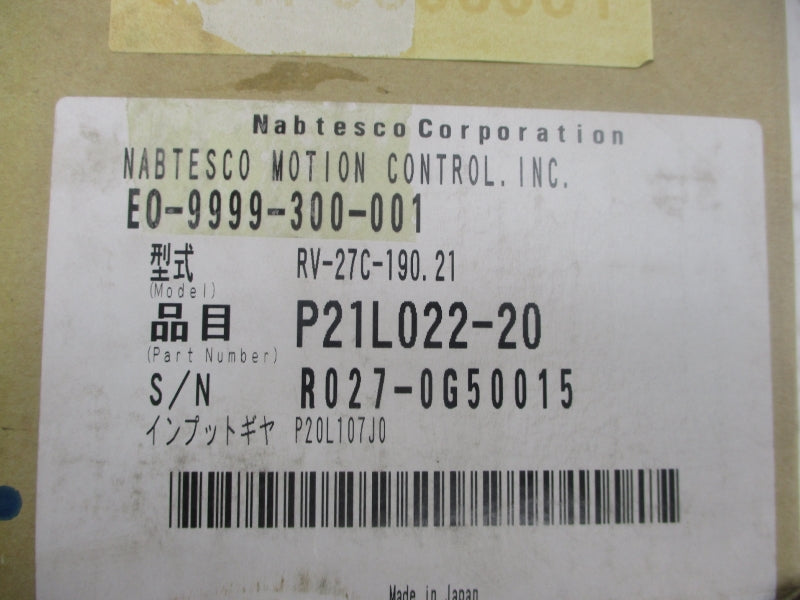 NABTESCO EO-9999-300-001 RV-27C-190.21 NSMP
