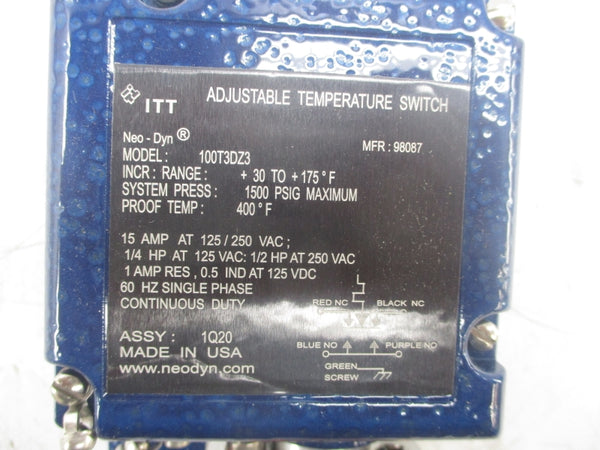 ITT 100T3DZ3 125/250VAC 15A 1500PSI NSMP