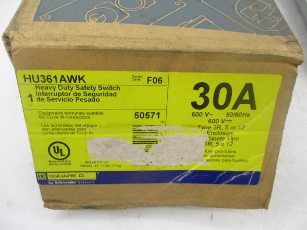 SQUARE D HU316AWK SER. F06 600V 30A NSMP