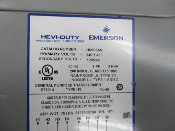 EMERSON HS5F3AS 240/480V NSNP