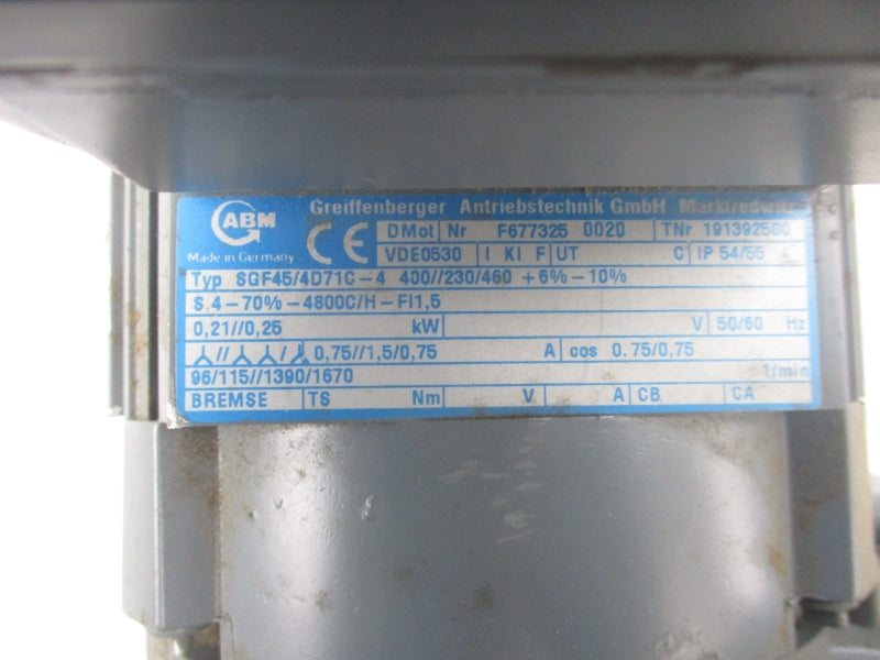 ABM SGF45/4D71C-4 460V 0.75A NSNP