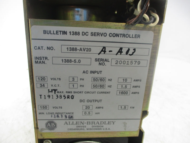 ALLEN BRADLEY 1388-AV20 120V 10A NSNP
