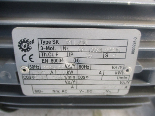 NORD SK12-71L/40 SK71L/40 230/400V 2.6/1.5A NSNP