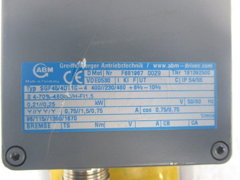 ABM SGF45/4D71C-4 460V 0.75A (AS PICTURED) NSNP