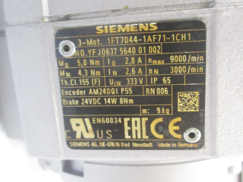 SIEMENS 1FT7044-1AF71-1CH1 333V 2.6A UNMP