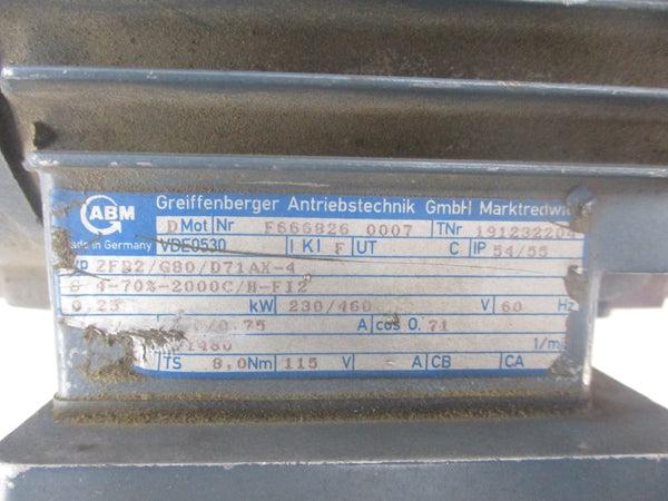 ABM 2FB2/G80/D71AX-4 230/460V 0.75A NSNP