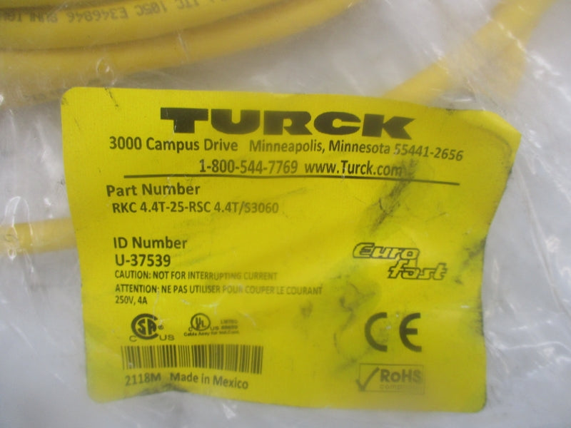 TURCK RKC4.4T-25-RSC4.4T/S3060 U-37539 250V 4A NSMP