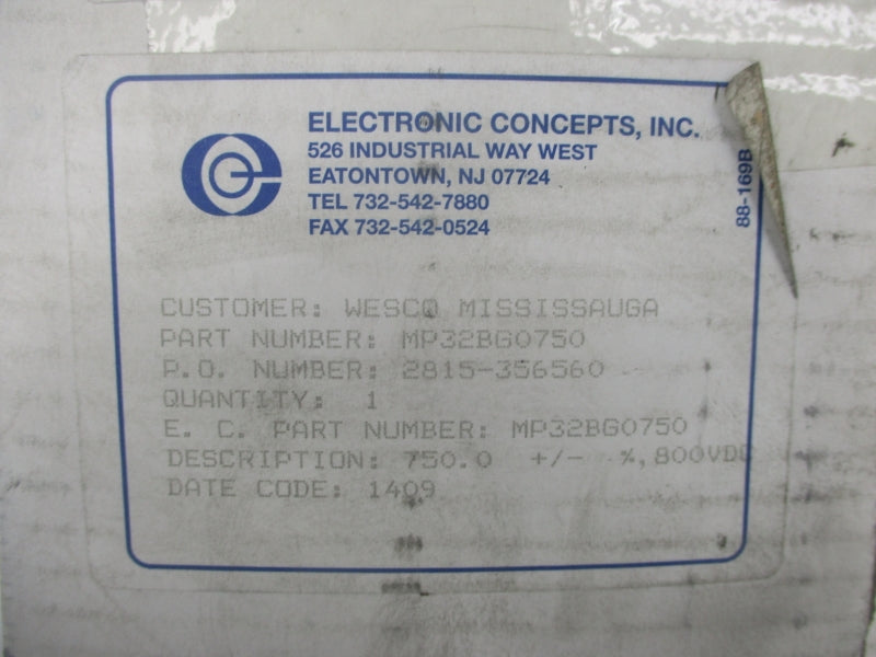 ELECTRONIC CONCEPTS MP32BG0750 800VDC NSMP