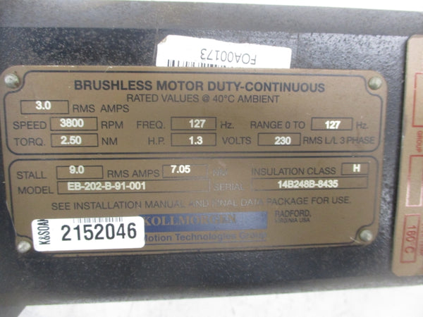 KOLLMORGEN EB-202-B-91-001 230V 9.0A NSNP